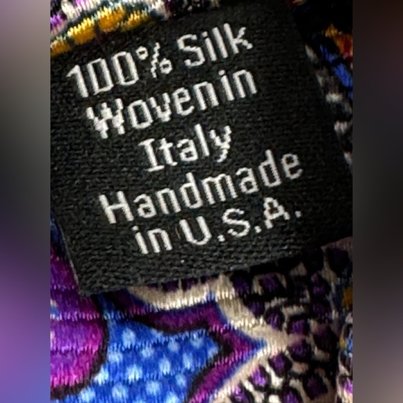 DAVID DONAHUE Men's 100% Silk Necktie USA Luxury FLORAL Multi NWT - Picture 4 of 4